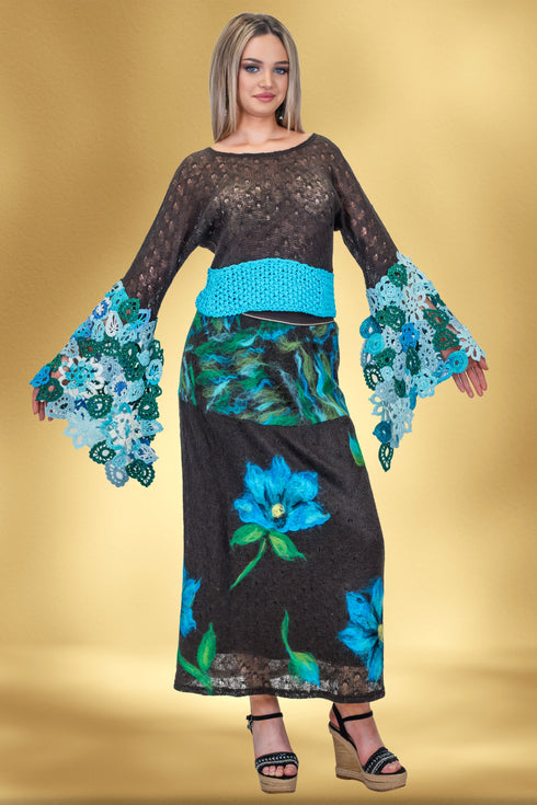 Fustă tricot împâslit manual – CTN-68