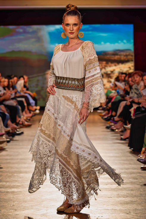 Rochie vaporoasa din vascoza si dantela – CTN-63