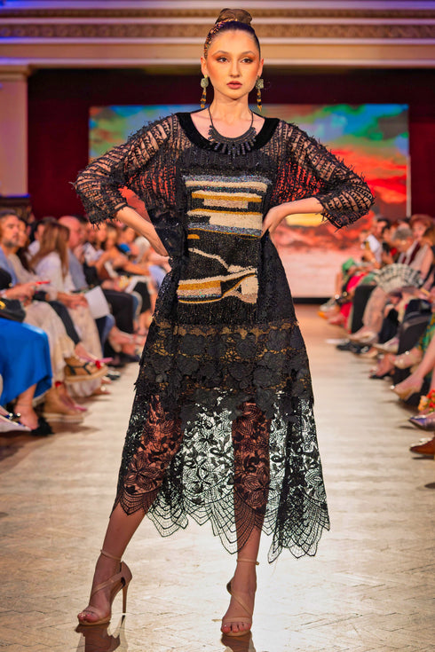 Rochie din dantela cu elemente lucrate manual – CTN-81