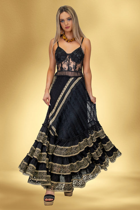 Rochie din voal si dantela – CTN-80