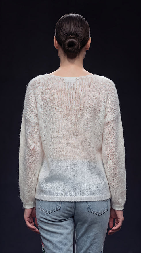 Bluza tricotata cu broderie – LP138