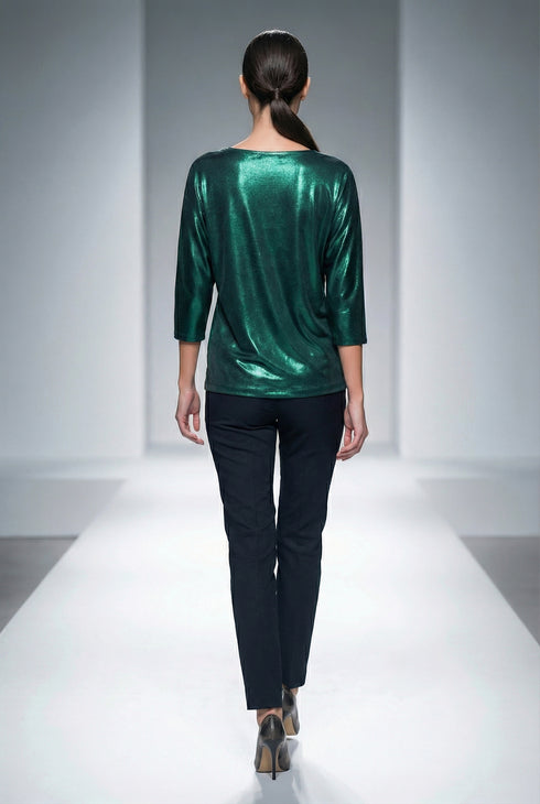 Bluza din jerse pictata manual cu maneci chimono | LP173