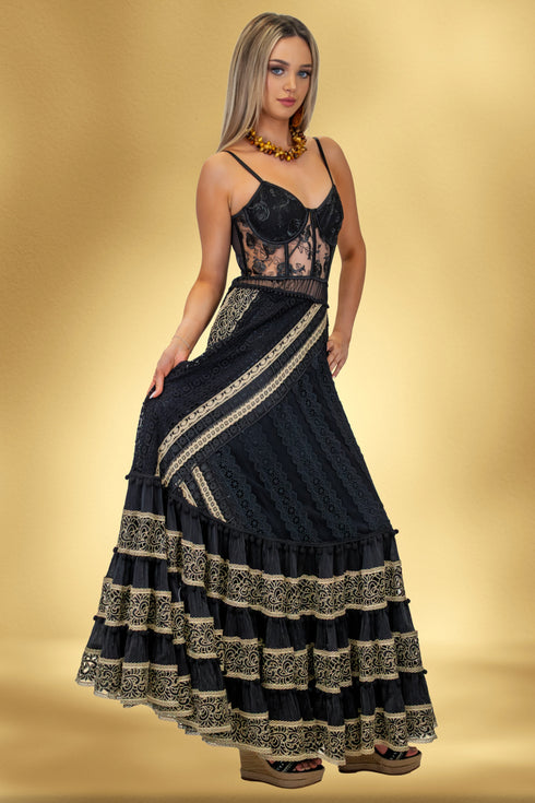 Rochie din voal si dantela – CTN-80