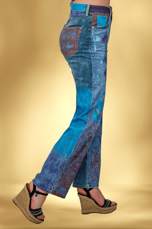 Pantalon denim pictați manual – CTN-19