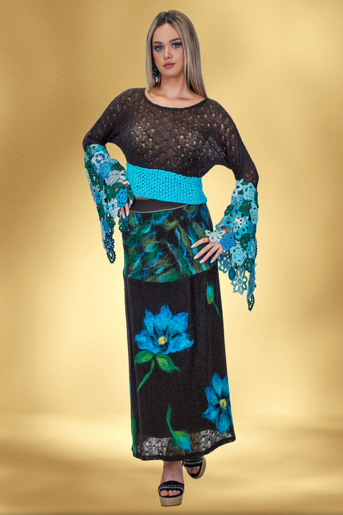 Fustă tricot împâslit manual – CTN-68