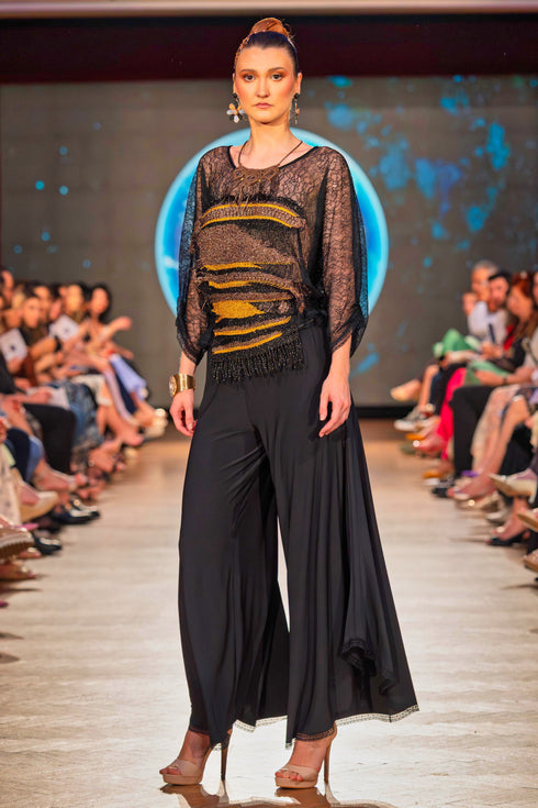 Bluza dantela si broderie lucrata manual CTN-58