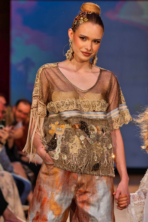 Bluza tulle cu aplicatii – CTN-33