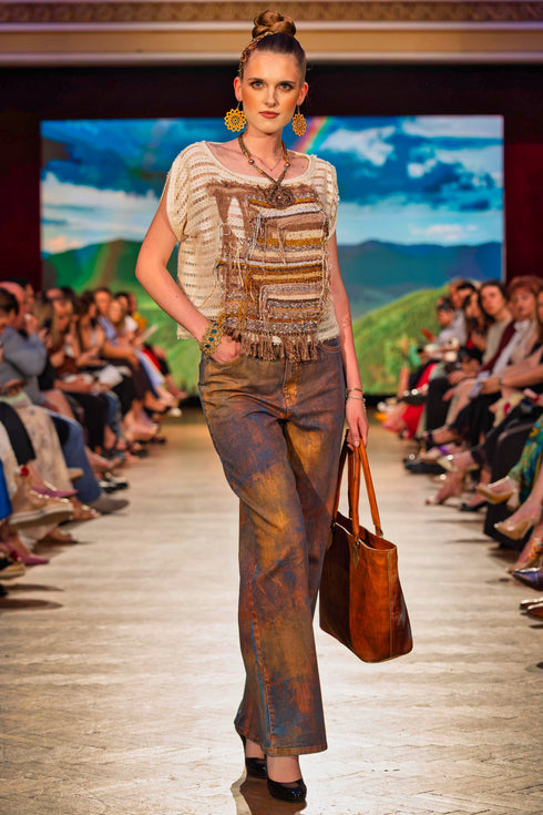 Pantalon denim pictat manual – CTN-50