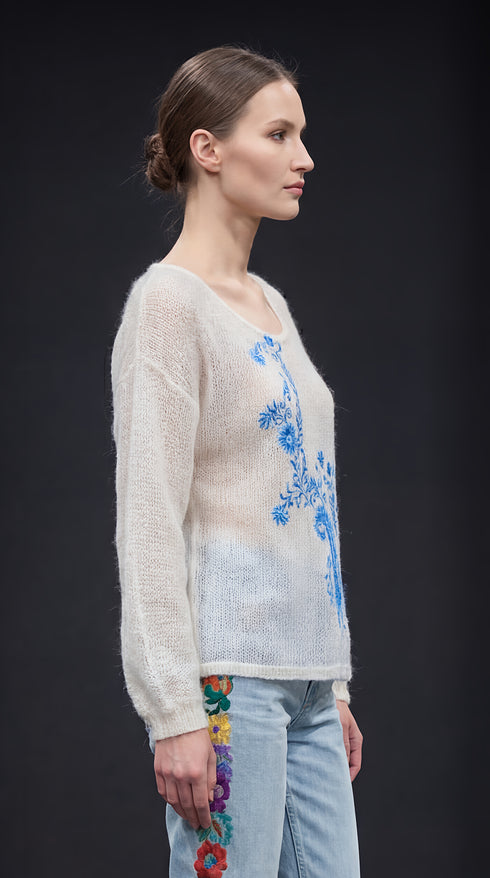 Bluza tricotata cu broderie – LP139