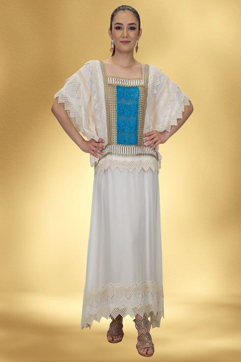 Rochie viscoza cu aplicatii din dantela – CTN-56