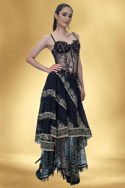 Compleu dantela si strasuri CTN-8