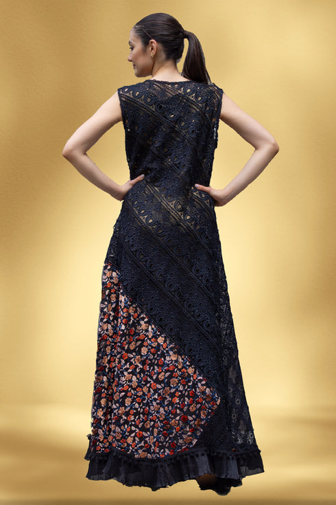 Rochie voal si dantela CTN-74