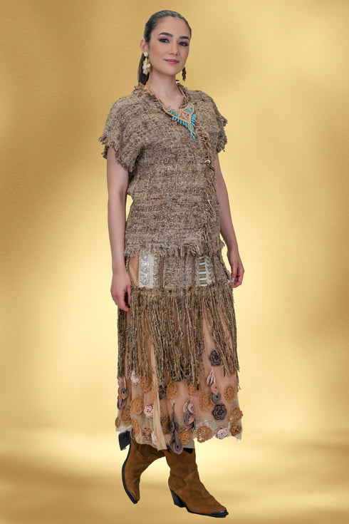 Jachetă din in cu texturi artizanale – CTN-47