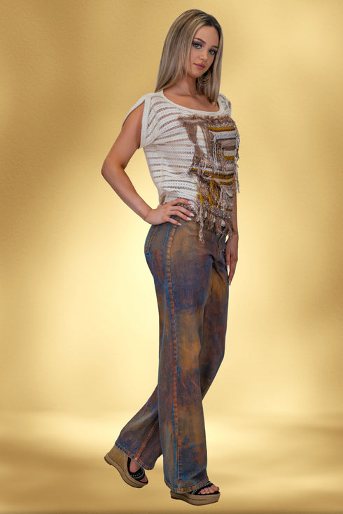 Pantalon denim pictat manual – CTN-50