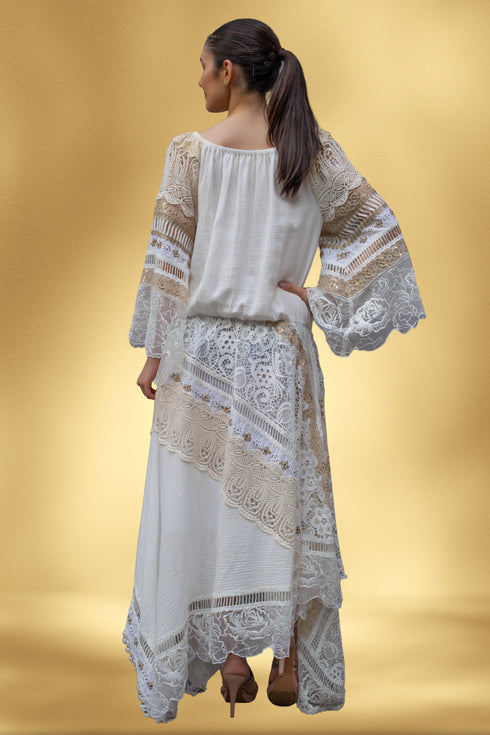 Rochie vaporoasa din vascoza si dantela – CTN-63