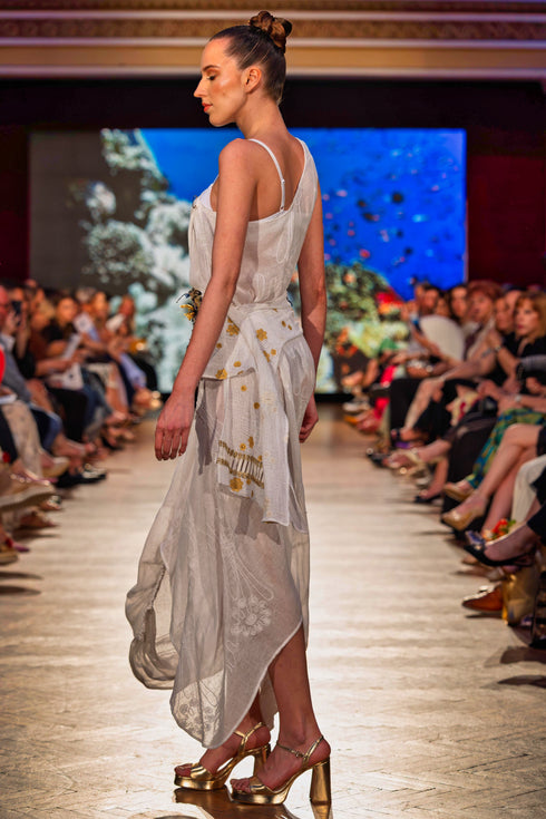 Rochie bumbac cu cordon CTN-100