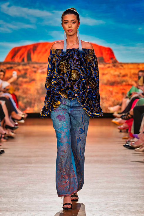 Pantalon denim pictați manual – CTN-19