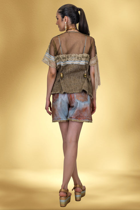 Bluza tulle cu aplicatii – CTN-33