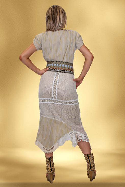 Rochie jerse si dantela – CTN-36