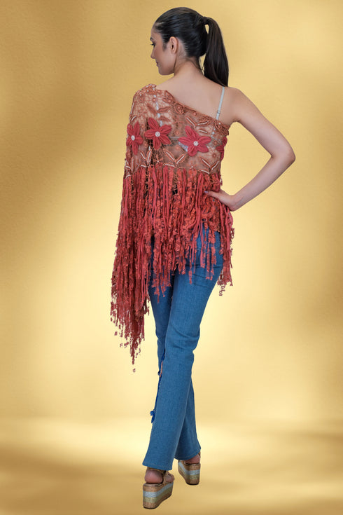 Pantalon denim cu aplicații handmade – CTN-59