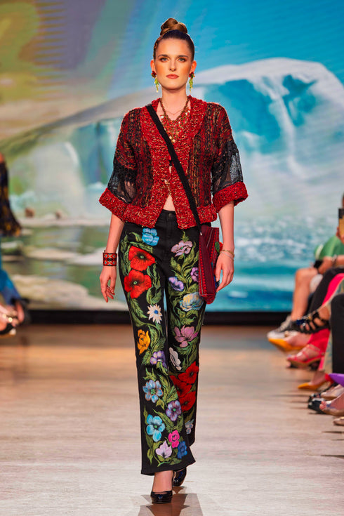 Jachetă tulle cu aplicații unicat – CTN-38B