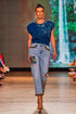 Pantalon denim cu aplicații lucrate manual – CTN-70