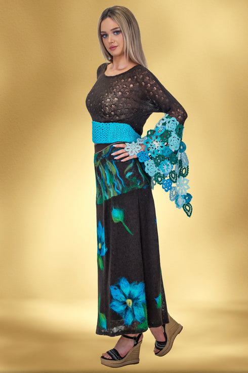 Fustă tricot împâslit manual – CTN-68