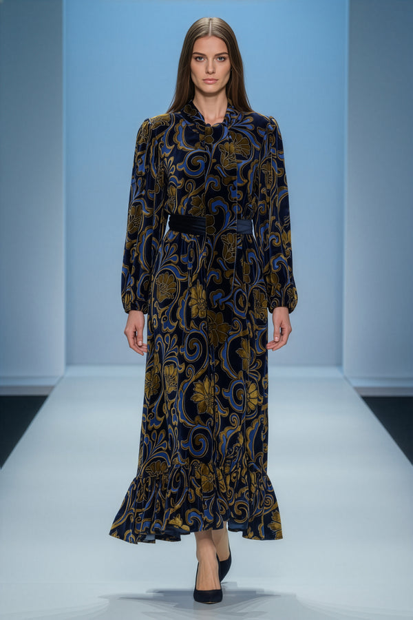 Rochie catifea pe voal – LP-136