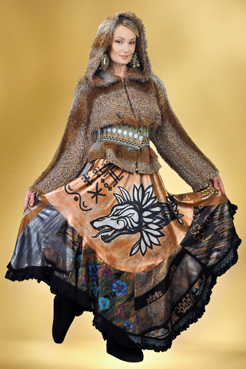 Jachetă stofă și blăniță ecologică-S-U-2