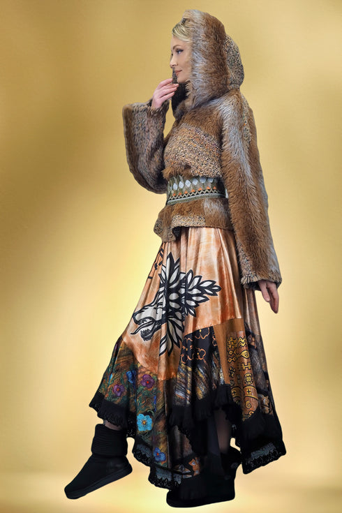 Jachetă stofă și blăniță ecologică-S-U-2