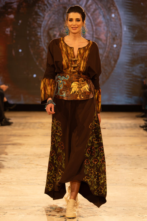 Rochie elegantă pictată manual S23