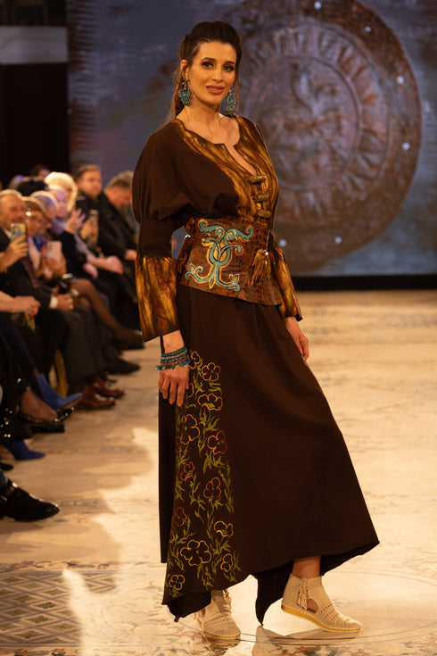 Rochie elegantă pictată manual S23