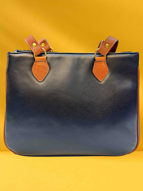 Poseta piele si catifea pictata manual G-106