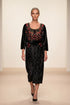 Rochie catifea cu broderie florala LP147