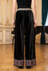 Pantaloni largi din catifea brodati LP267P - spate