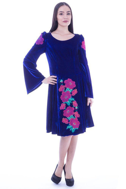 Rochie catifea cu broderie Liza Panait Liza Panait Online Boutique