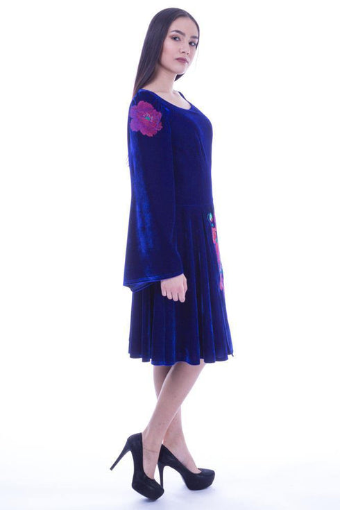 Rochie catifea cu broderie Liza Panait Liza Panait Online Boutique