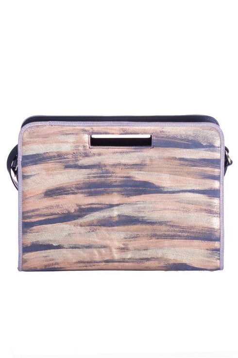 Geanta de piele, pictata manual Liza Panait Liza Panait Online Boutique