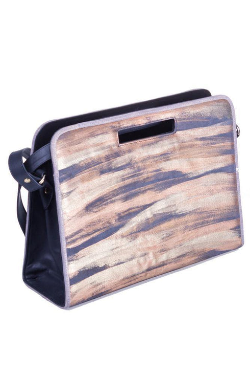 Geanta de piele, pictata manual Liza Panait Liza Panait Online Boutique