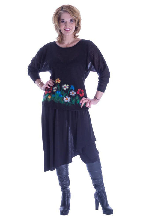 Bluza jerse cu flori din lana Liza Panait Liza Panait Online Boutique