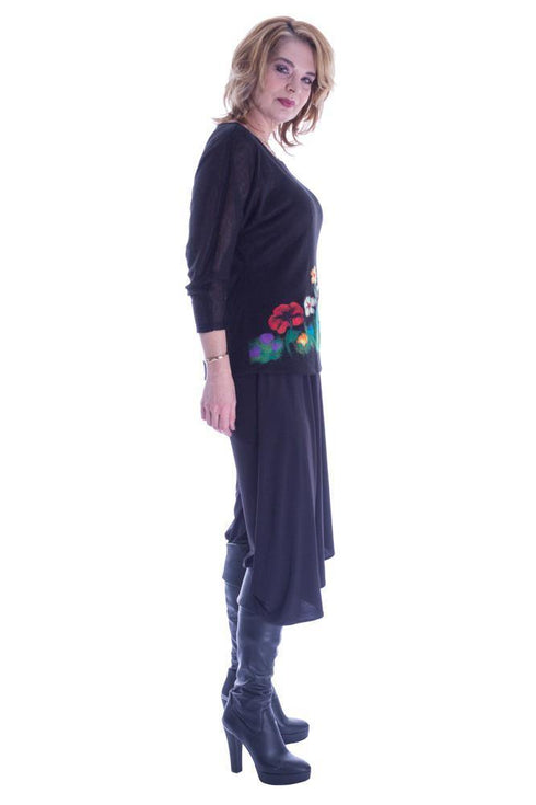 Bluza jerse cu flori din lana Liza Panait Liza Panait Online Boutique