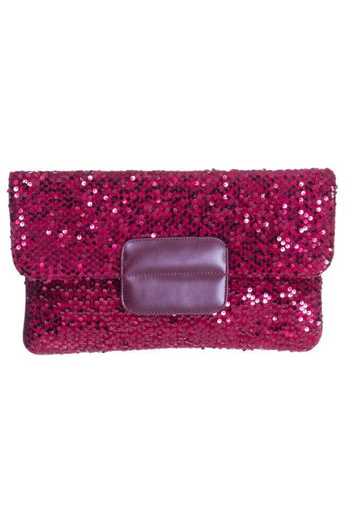 Plic material paietat cu detalii din piele grena Liza Panait Liza Panait Online Boutique