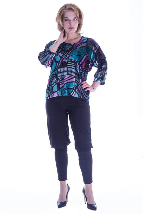 Pantalon jerse negru cu manseta Liza Panait Liza Panait Online Boutique