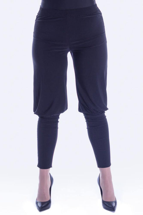 Pantalon jerse negru cu manseta Liza Panait Liza Panait Online Boutique