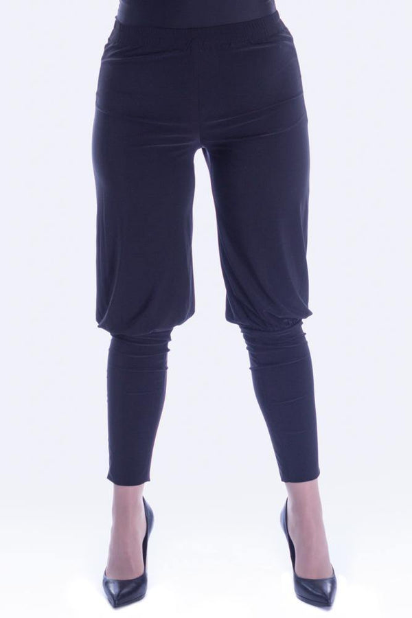 Pantalon jerse negru cu manseta Liza Panait Liza Panait Online Boutique
