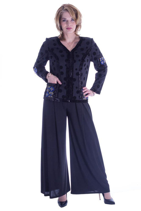 Pantaloni jerse negri Liza Panait Liza Panait Online Boutique