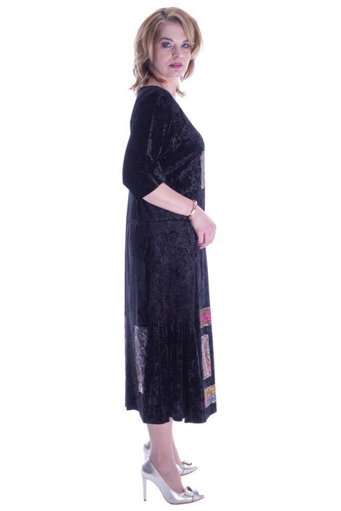 Rochie catifea pictata manual Liza Panait Liza Panait Online Boutique