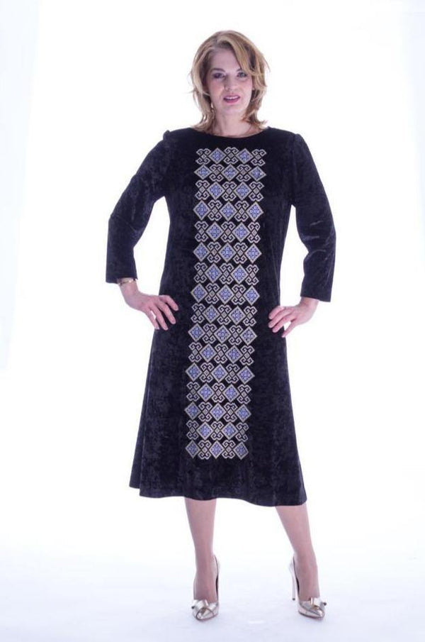 Rochie catifea cu broderie Liza Panait Liza Panait Online Boutique