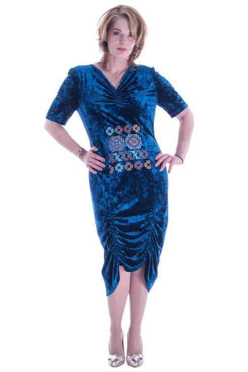 Rochie catifea cu broderie Liza Panait Liza Panait Online Boutique