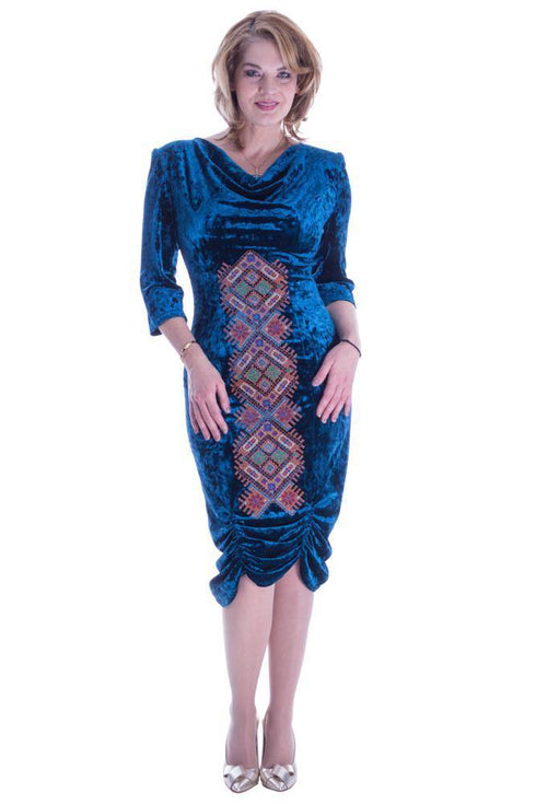 Rochie catifea cu broderie Liza Panait Liza Panait Online Boutique